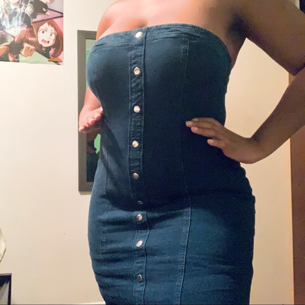 Forever 21 Sleeveless Mini Jean Dress